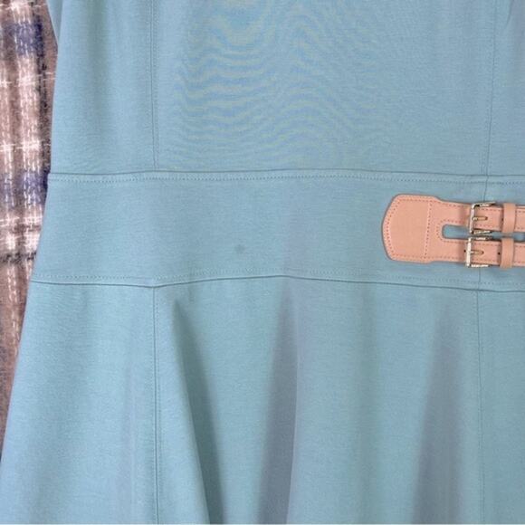 LAUREN RALPH LAUREN Dress 16 Faux-leather Double Buckle Sleeveless Fit and Flare - Picture 15 of 15